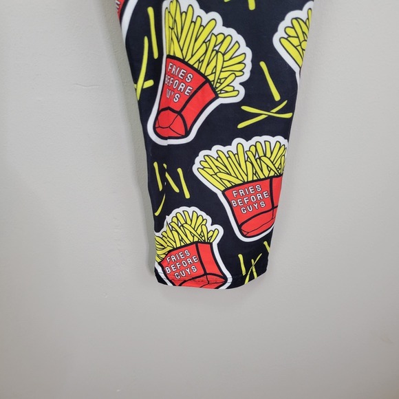 Dren Designs Fries Before Guys Polyester Spandex‎ Ankle Leggings Extended Plus - Picture 4 of 6